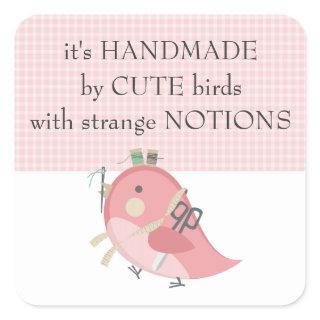 Custom color bird seamstress sewing notions label