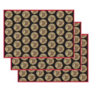 Custom Color Gold Bitcoin Cryptocurrency Logo Red  Sheets