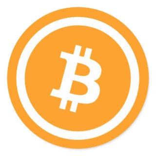Custom Color Gold Bitcoin Cryptocurrency Symbol Classic Round Sticker