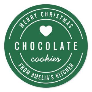Custom Color Homemade Kitchen Merry Christmas Classic Round Sticker
