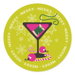 custom color martini sewing thread Christmas label