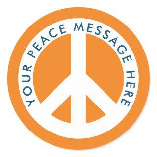 Custom color peace symbol personalized stickers