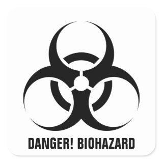 Custom Color/Text Chemical Biohazard Danger Symbol Square Sticker