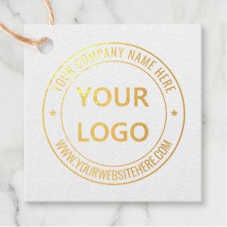 Custom Company Logo Text Foil Gift Tags Template