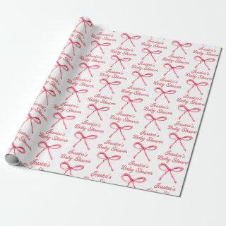 Custom Coquette Blush Pink Bow Girly Baby Shower