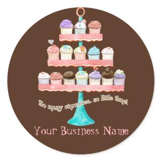 Custom Cupcake Sweet Shoppe Business Stickers Seal