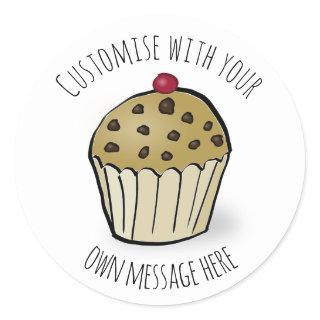 Custom Cute Mini Muffin Classic Round Sticker