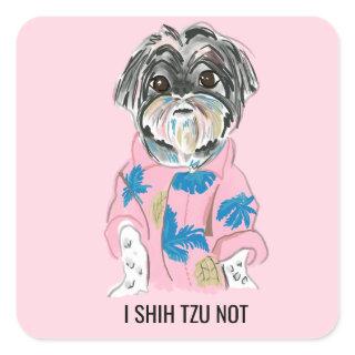 CUSTOM DOG SHIHTZU ADD YOUR OWN SQUARE STICKER
