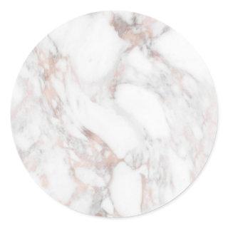 Custom Elegant Rose Gold Marble Blank Template Classic Round Sticker