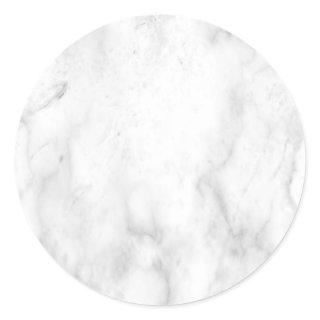 Custom Elegant White Marble Blank Template Trendy Classic Round Sticker