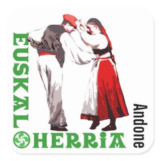 Custom, Euskal Herria, traditional Basque dancing: Square Sticker