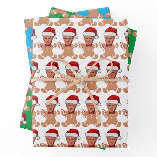 Custom Face Photo Gingerbread Funny Trump Head  Sheets