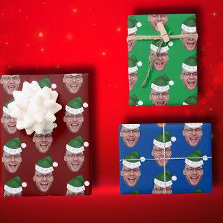 Custom Face Photo Santa Hat Repeating Pattern  Sheets
