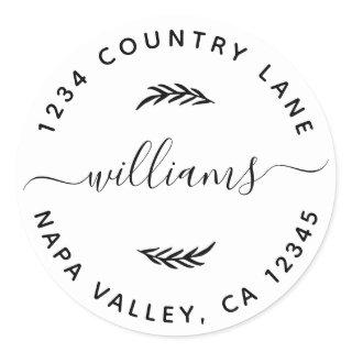 Custom Family Name Return Address Classic Round Sticker