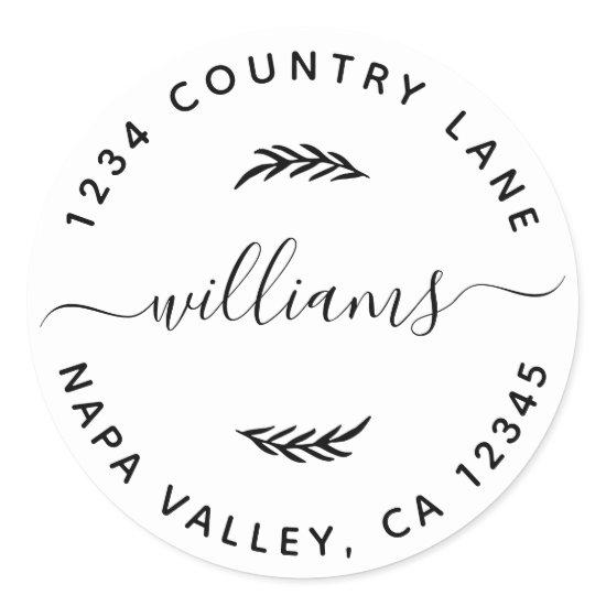 Custom Family Name Return Address Classic Round Sticker
