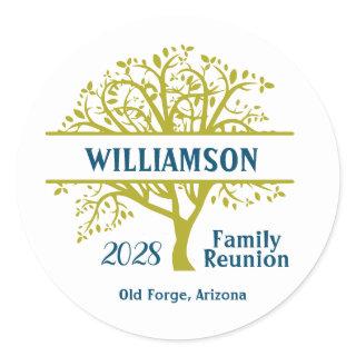Custom Family Reunion Genealogy Tree Matching   Classic Round Sticker