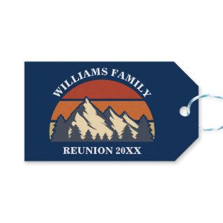 Custom Family Reunion Party Blue Mountain Sunset Gift Tags