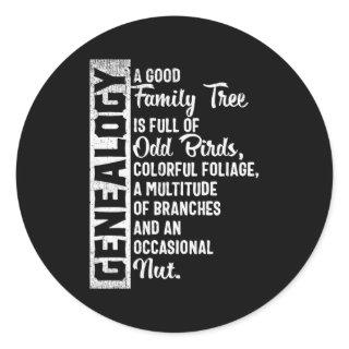 Custom Family Tree Genealogy For Genealogist Classic Round Sticker