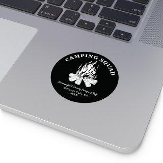 Custom Family Vacation Campfire Camping Trip Classic Round Sticker