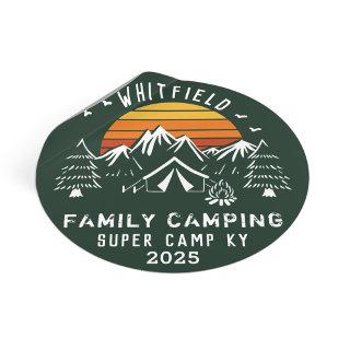 Custom Family Vacation Matching Camping Classic Round Sticker