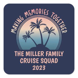 Custom Family Vacation Summer Beach Trip Square Sticker