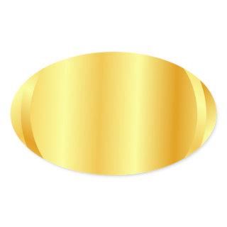 Custom Faux Gold Blank Template Metallic Look Oval Sticker