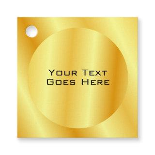 Custom Faux Gold Metallic Look Add Text Template Favor Tags