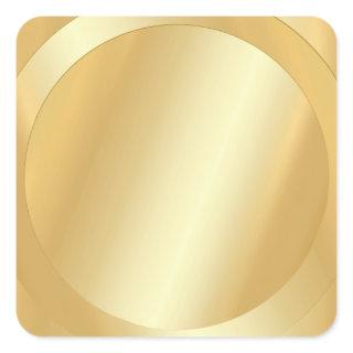 Custom Faux Gold Modern Add Your Text Blank Square Sticker