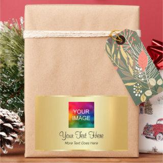 Custom Faux Gold Upload Your Photo Business Logo Rectangular Sticker