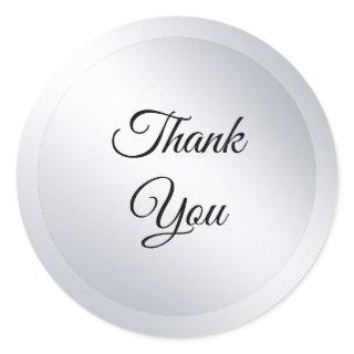 Custom Faux Silver Modern Template Add Your Text Classic Round Sticker