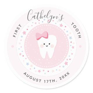 Custom First Tooth Baby Girl Milestone Sticker