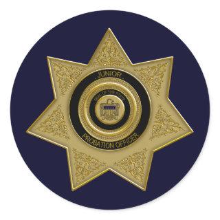 Custom-FORSCHLER-Probation Officer Gold Badge Classic Round Sticker