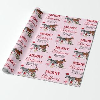Custom Funny Christmas Animals Santa Hats Lights