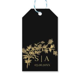 Custom Gold Foil Luxury Botanical Monogram Modern  Gift Tags
