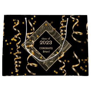 Custom Graduation Pattern Large Gift Bag