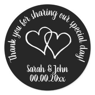 Custom handlettered wedding thank you stickers