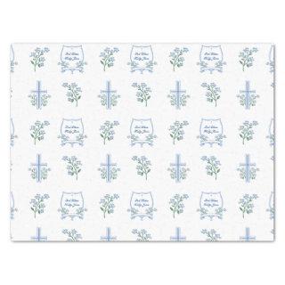 Custom Holy Baptism First Communion Floral Baby Tissue Paper
