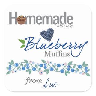 Custom Homemade Blueberry Muffin Stickers