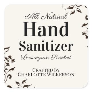 Custom Homemade Hand Sanitizer for Gifts or Favors Square Sticker