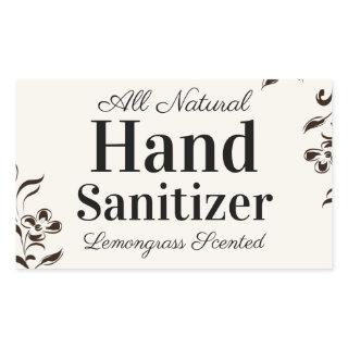 Custom Homemade Hand Sanitizer with Floral Design Rectangular Sticker