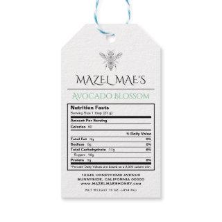 Custom Homemade Honey Nutrition Label