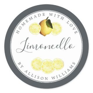 Custom Homemade Limoncello Label Off-Black