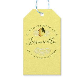 Custom Homemade Limoncello Yellow Gift Tags