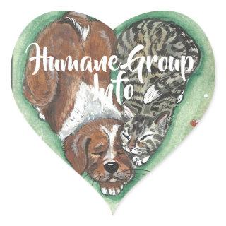 Custom Humane Dog Cat Puppy Kitten Heart  Heart Sticker