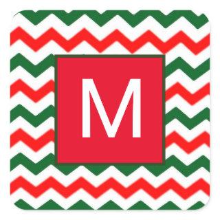 custom initial green and red sticker