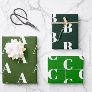 Custom Initial monogram Letter green shades  Sheets