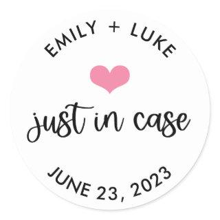 Custom Just in Case Wedding Recovery Kit  Classic Round Sticker