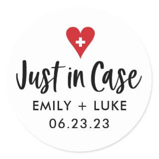 Custom Just in Case Wedding Recovery Kit  Classic Round Sticker