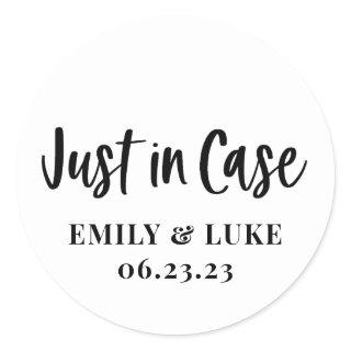 Custom Just in Case Wedding Recovery Kit  Classic Round Sticker