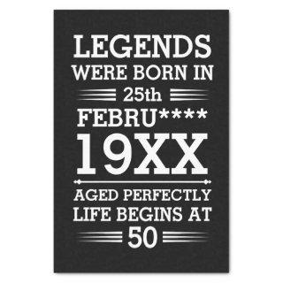Custom Legends Were Born in Date Month Year Age Tissue Paper